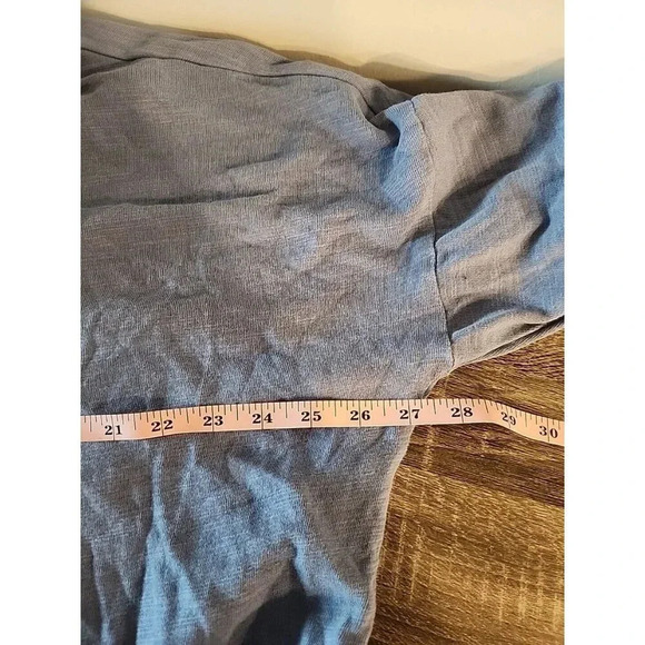 J. Jill Lace Up Long Sleeve Pullover Hoodie Blue Sz XL Terry Oversized Cotton - Picture 7 of 8